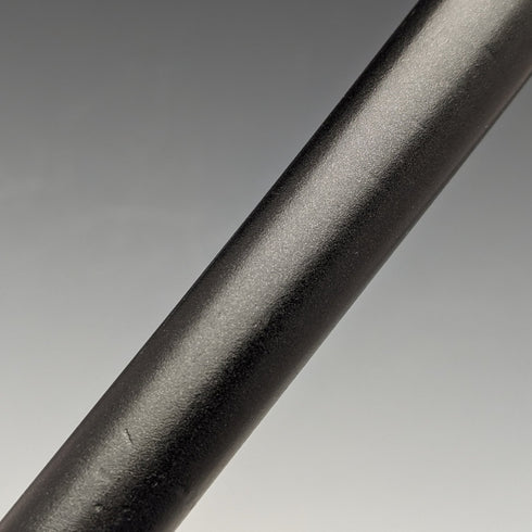 1924 British Vintage Men's Walking Stick, Sterling Silver, Round Handle, Black Shaft, 91.5cm